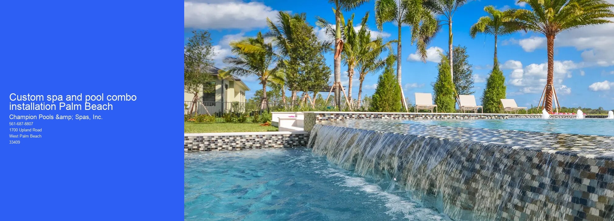 Custom spa and pool combo installation Palm Beach