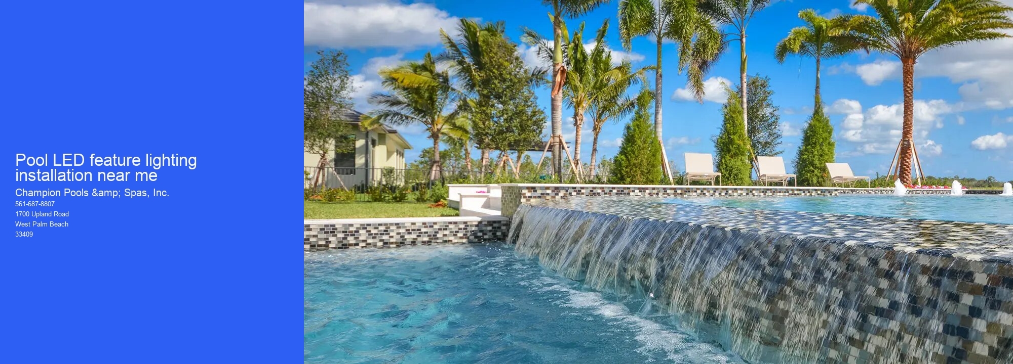 Pool LED feature lighting installation near me